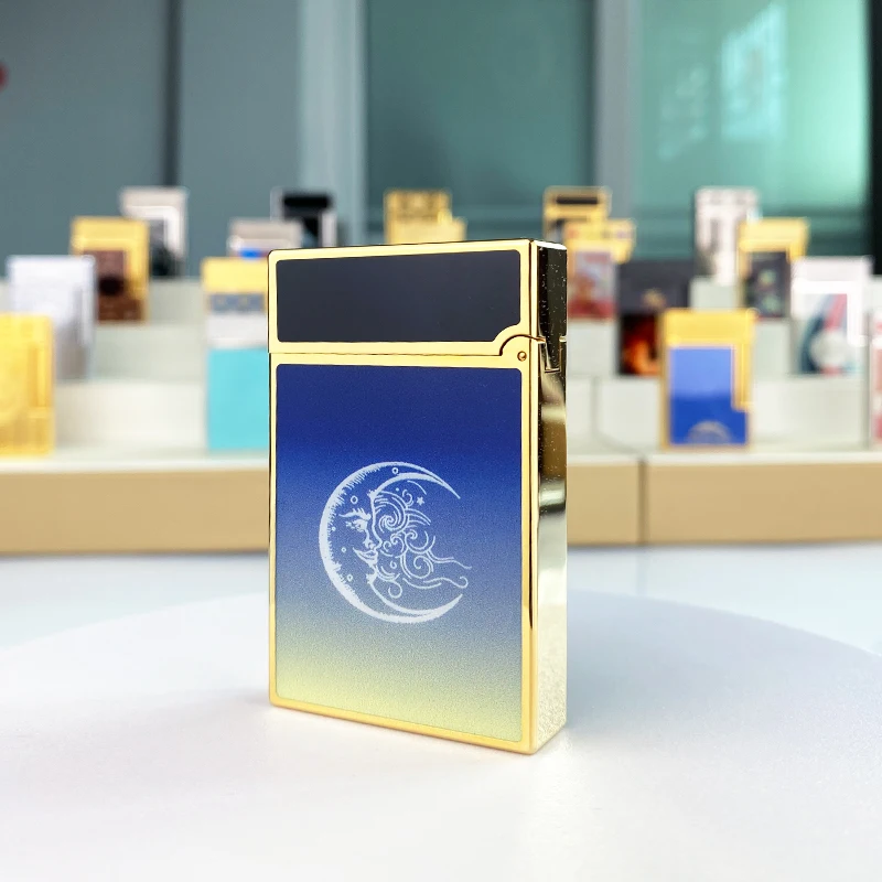 

Langsheng Lighter Pure Copper Customized Gift for Boyfriend High end Steel Sound Grinding Wheel Vintage Genuine Inflatable Light