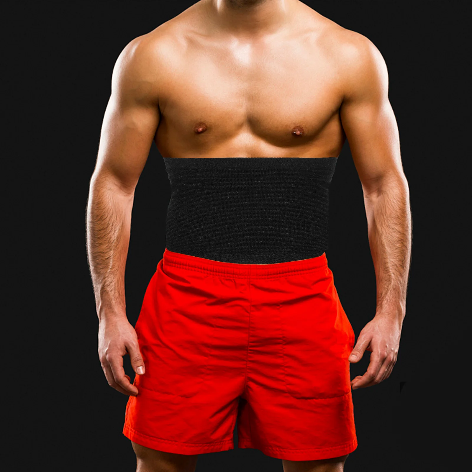 

Men Slimming Body Beer Belly Abdomen Support Black L 28.5X23Cm Durable Nylon Polyurethane Firm Support Back Protection Abdomen