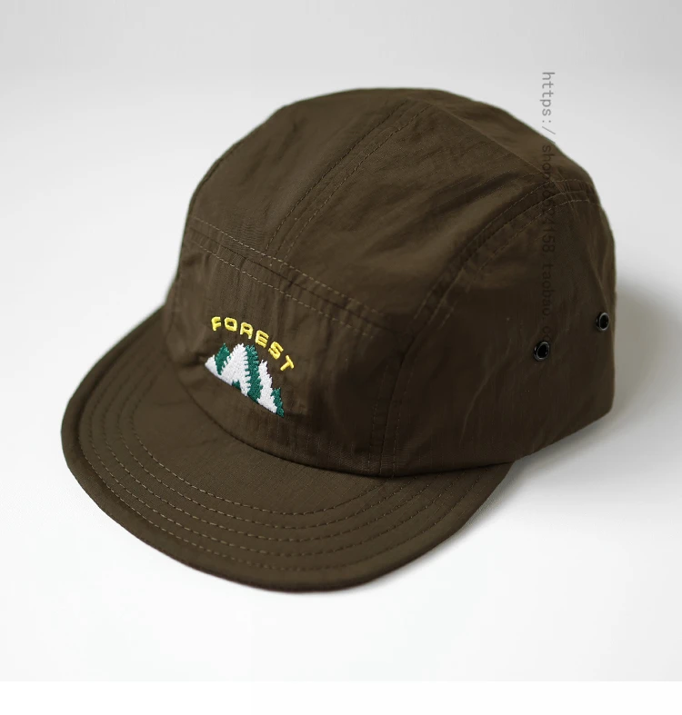 De secagem rápida aba curta cinco peças Hill Soft Top Soft Brim Peaked Cap dos homens ao ar livre Camping de secagem rápida chapéu de proteção solar