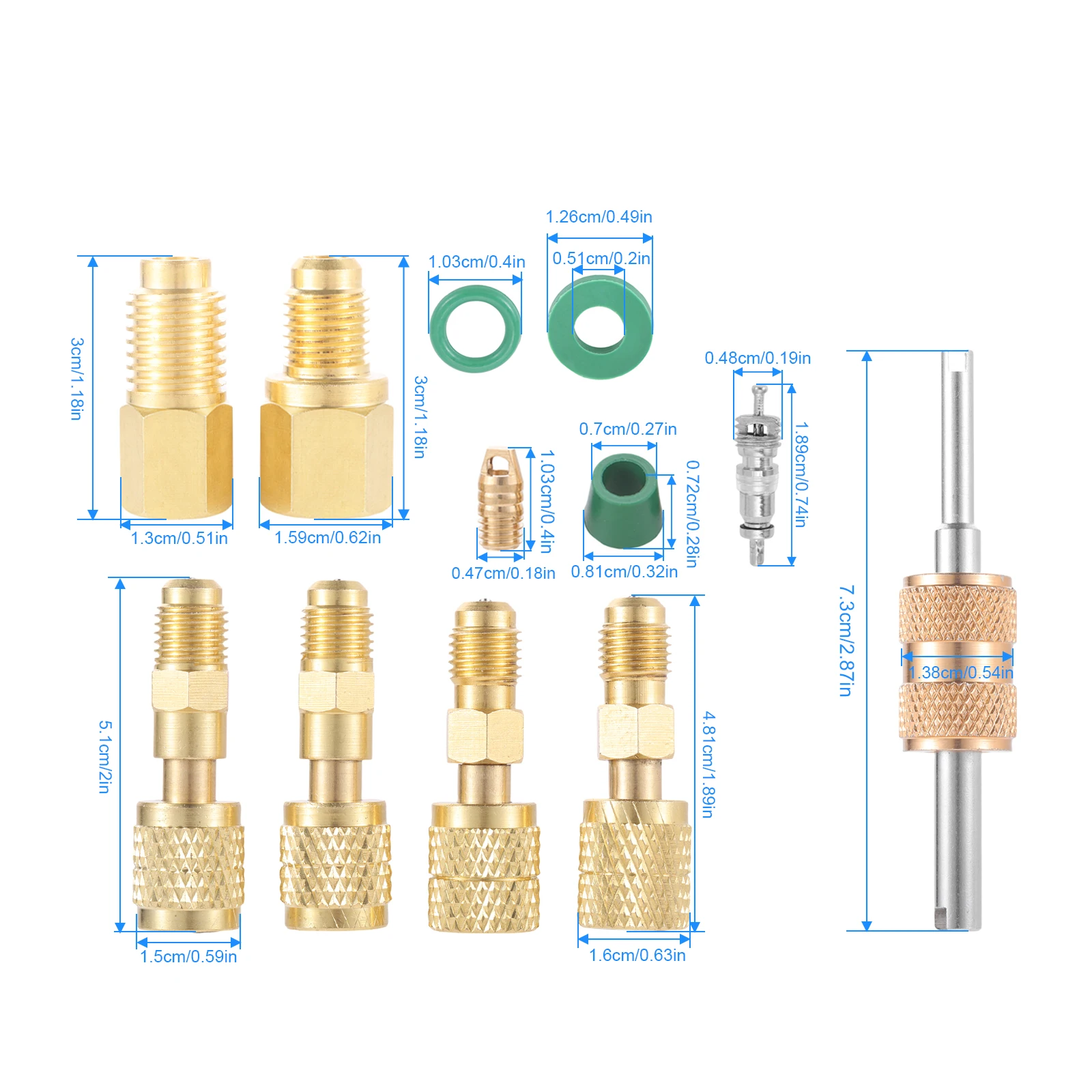 32pcs R32 R454b A2l R410a Refrigerant Adapter Kit, 1/4