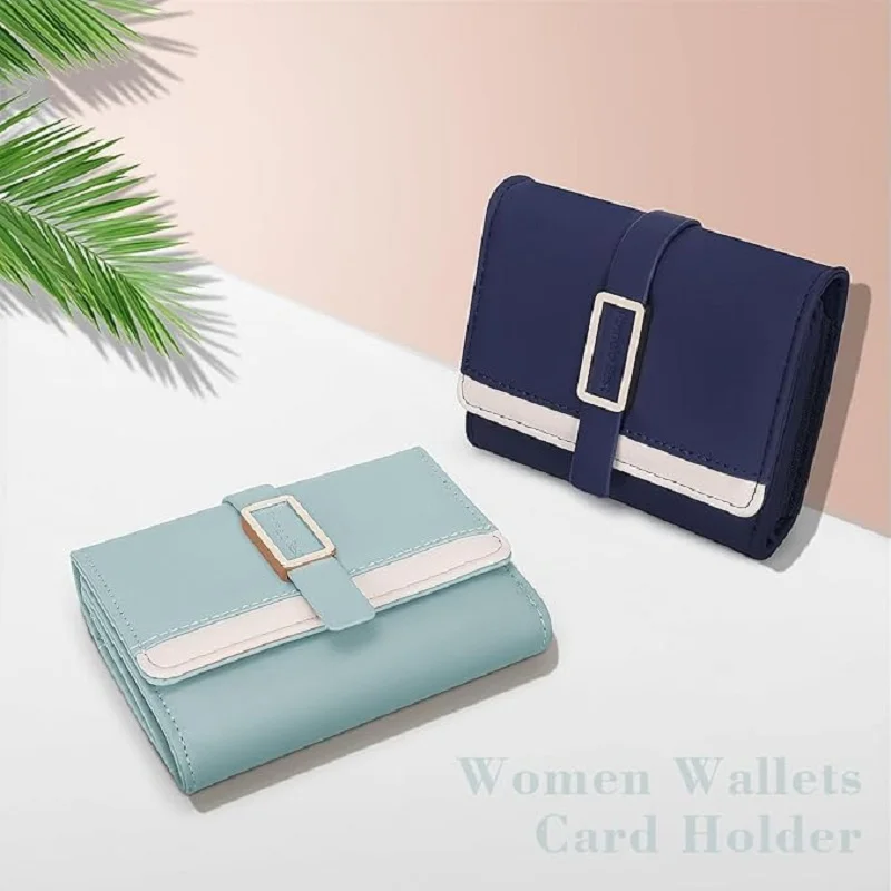 Trifold Leather Wallet for Women RFID Blocking Ladies card holder Purse Small Compact Womens Wallet with Zipper Coin Pocket