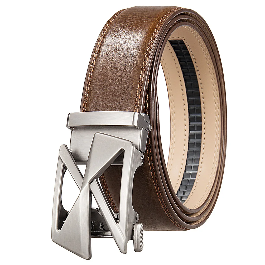 Men Automatic Buckle Belt Fashion Men Leather Jeans Luxury Belt Designers High Quality Alloy Buckle Brand Leather Belts for Men