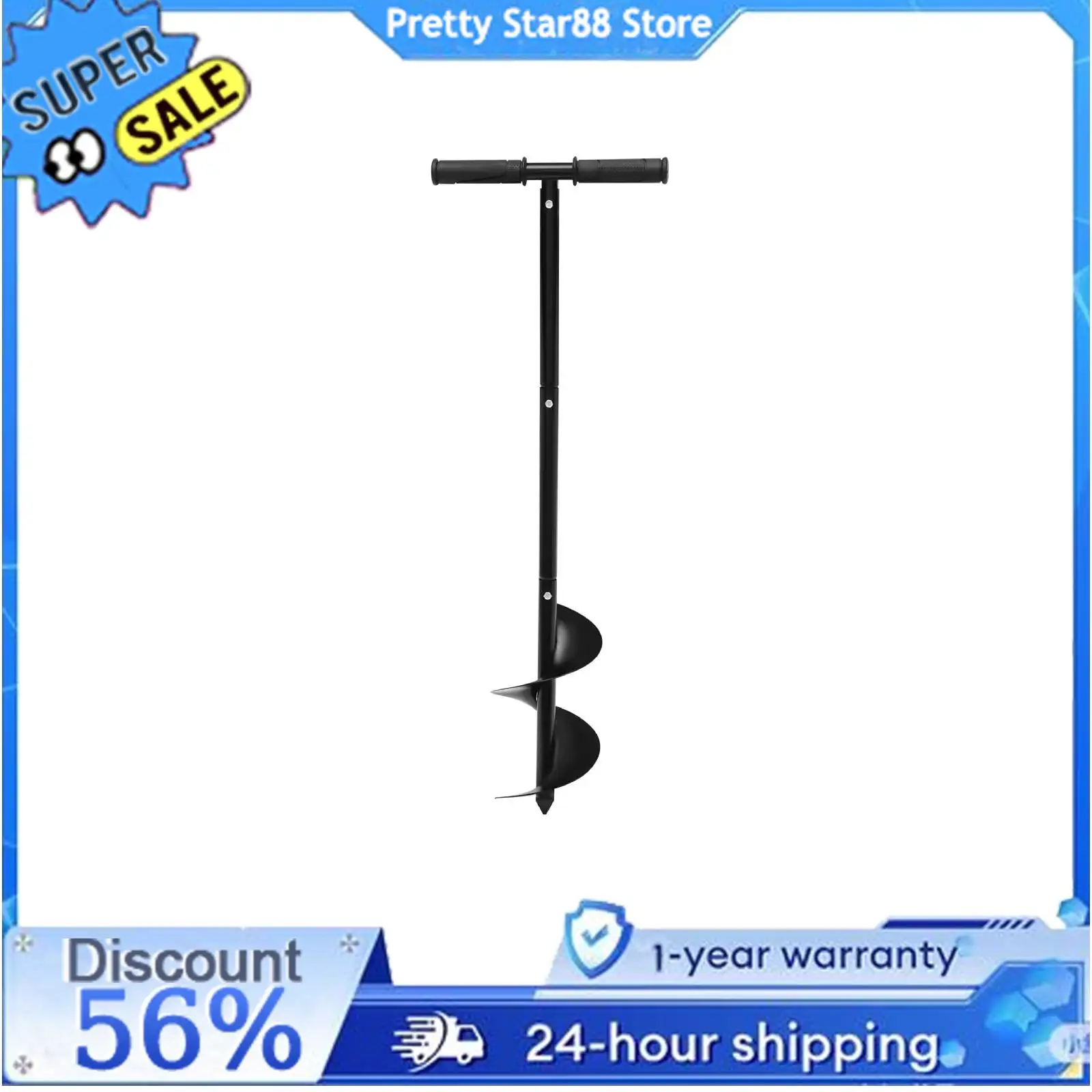 Manual Garden Hole Digging Drill Bit Hand Drill Auger Post Hole Digger for Planting Spiral Drill Planter for Flower and Seedling