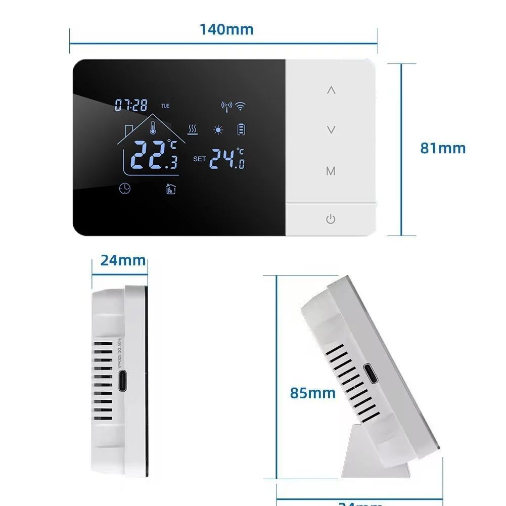140*81*24mm Wireless Heating Control Adjustable Heating Cooling Thermostat Programmable Thermostat 0.5 C Temperature Control