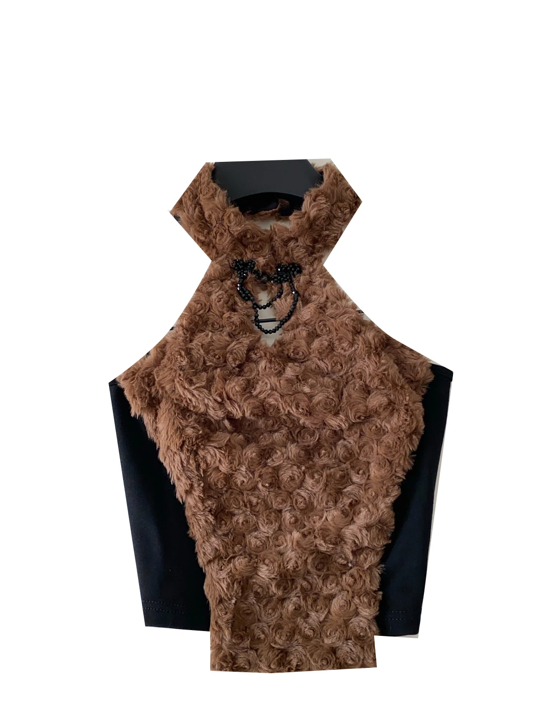 Sexy ort Svel Crop Top Women's Faionable Splicing Ne Hanging Plu Vest Street Sle Pure Color Polyester Fiber