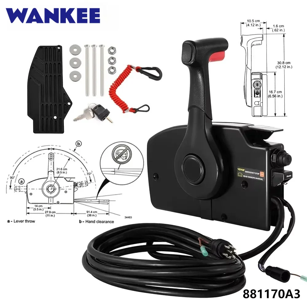 881170A3 Outboard Control Box For Mercury Side Mount Control Box Remote Control-4000 Side Mount(Non Power Trim)