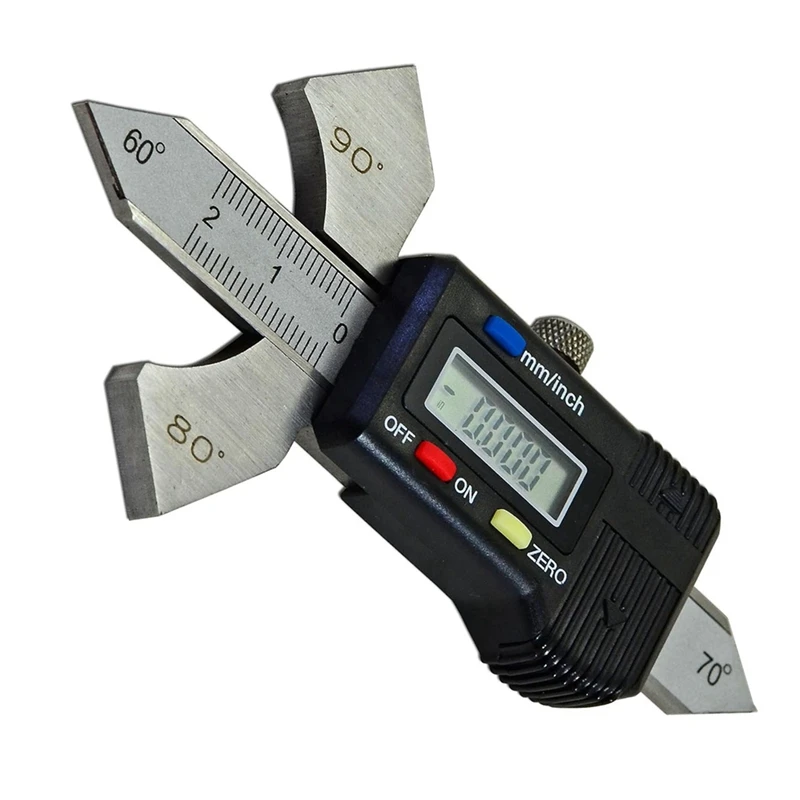 A81M New Digital Readout Welding Meter, Welding Test Ruler 4 Angle Display: 60°, 70°, 80°, 90° Reading Inches, Metric, Inches