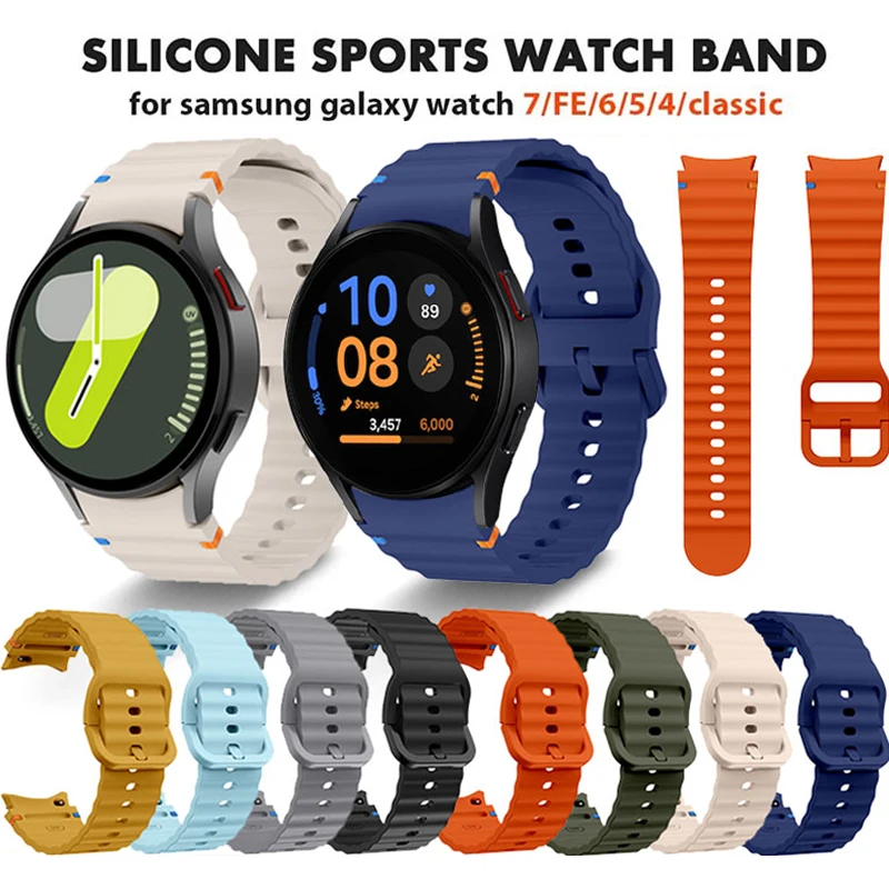 Pasek sportowy do Samsung Galaxy Watch 7 40 44 mm Silikonowa bransoletka Correa do Galaxy Watch 4 5 6 7 FE 6/4 Classic 42 mm 46 43 47 mm