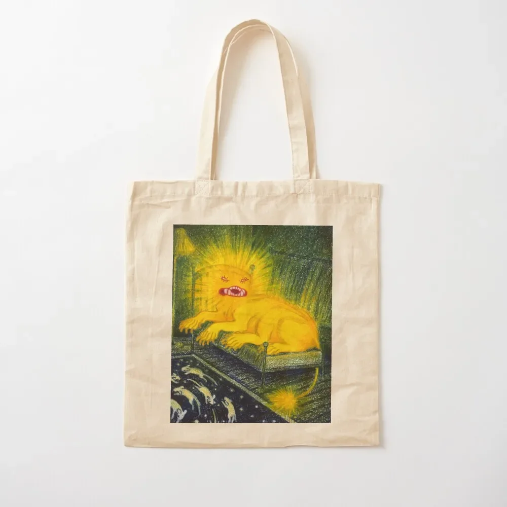 The angel came to me in a fever hallucination, perched upon my bed as I returned from the bathroom. Tote Bag tote bag Tote Bag