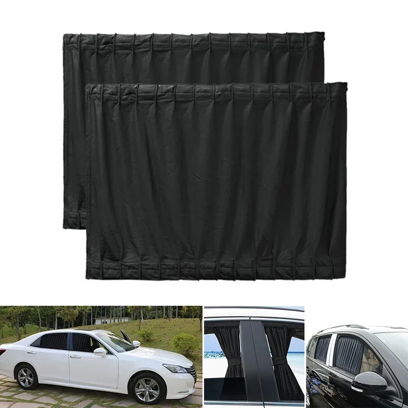 2Pcs Universal Car Side Window Sunshades Van SUV VIP Window Curtains Anti-UV Sunshade Visor 50*39Cm  NEW