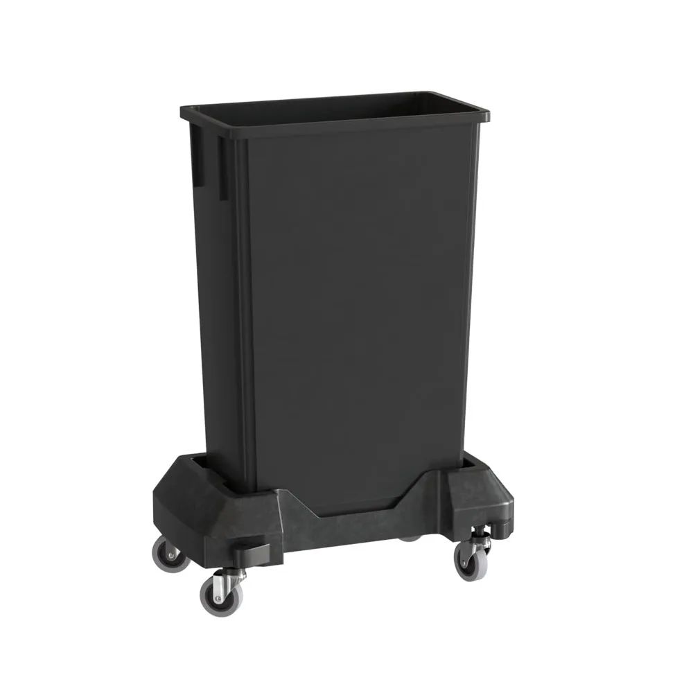 

23 Gallon Black Slim Jim Trash Can with Dolly