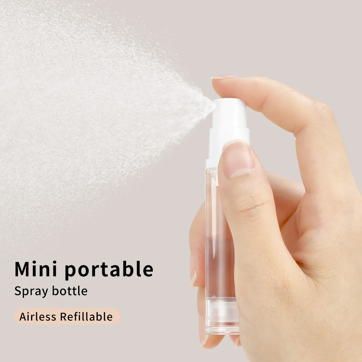 Bouteille de cosmétiques en plastique sans air à tube fin, vaporisateur PMurcia, échantillon d'essai d'émulsion, 5ml, 10 ml, 15ml