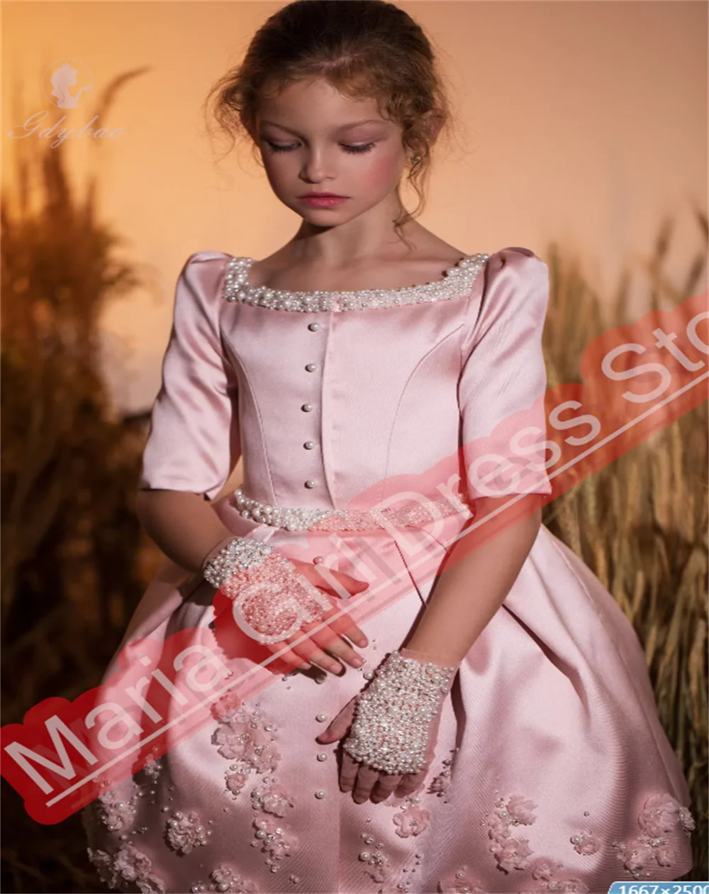 Robes de demoiselle d'honneur blanches élégantes, pour mariage, avec des Appliques courtes, princesse, concours de beauté, robes de bal d'anniversaire