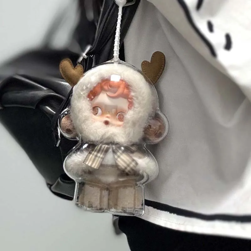 Per Skull Panda Custodia protettiva Bambole di peluche Custodia trasparente Display Bag Scatola di immagazzinaggio organizzatore portatile Accessori per bambole di peluche