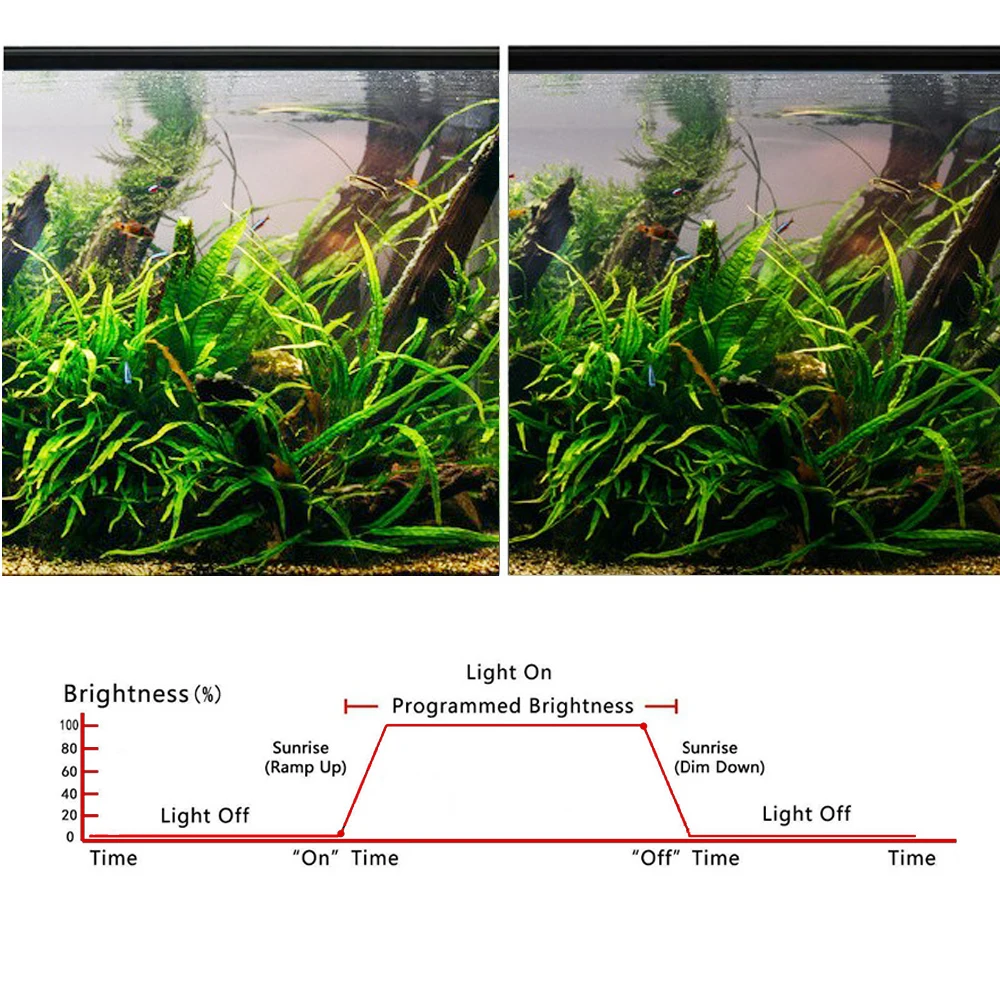 Aquarium LED Light Dimmer Controller Sunrise Sunset Modulator Aquarium Fish Tank Intelligent Adjust Light Timing Dimming System