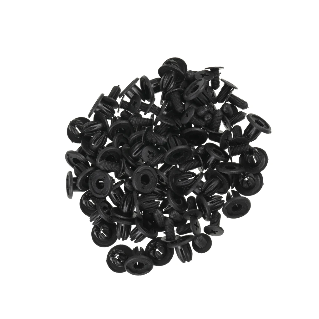 50/100pcs 10mm Auto Fasteners Rivets Clips Car Bumper Door Panel Fender Liner Clips Retainer for Honda black