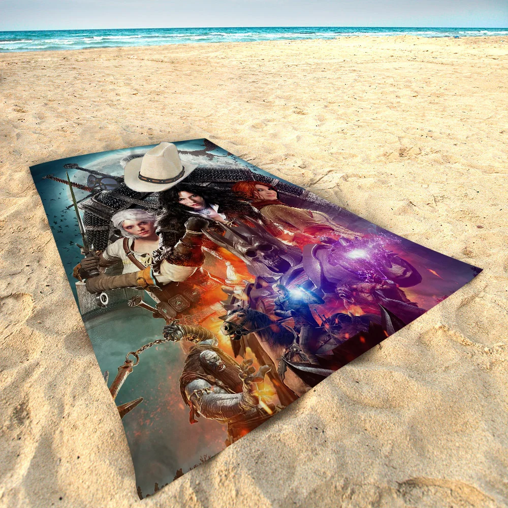 Hot-The-W-Witcher-Game Anime Beach Swimming Towel Soft Absorbent Washcloth Children's Gifts For Kids Travel Camping Gym