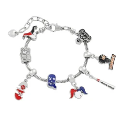 Suicide Squad Charms Bracelets DC The Clown's Girl Pendant  Bangle for Women Personality Jewelry Accessories