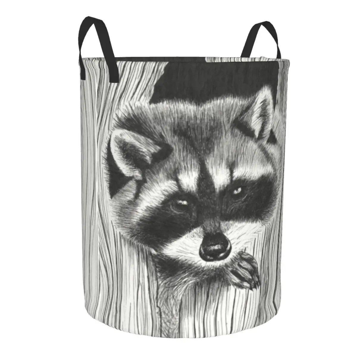 Custom Funny The Stealthy Raccoon Laundry Hamper Large Clothes Storage Basket Trash Panda Racoon Toys Bin Organizer for Kids