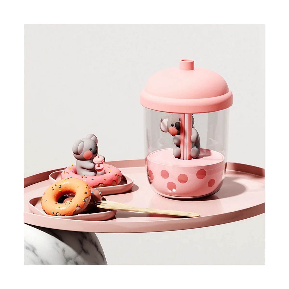 المحمولة تنقية الهواء المرطب ، سطح المكتب رذاذ الماء ، الناشر البني لغرفة النوم ، كوالا كوب الشاي الحليب ، USB ، 450 مللي