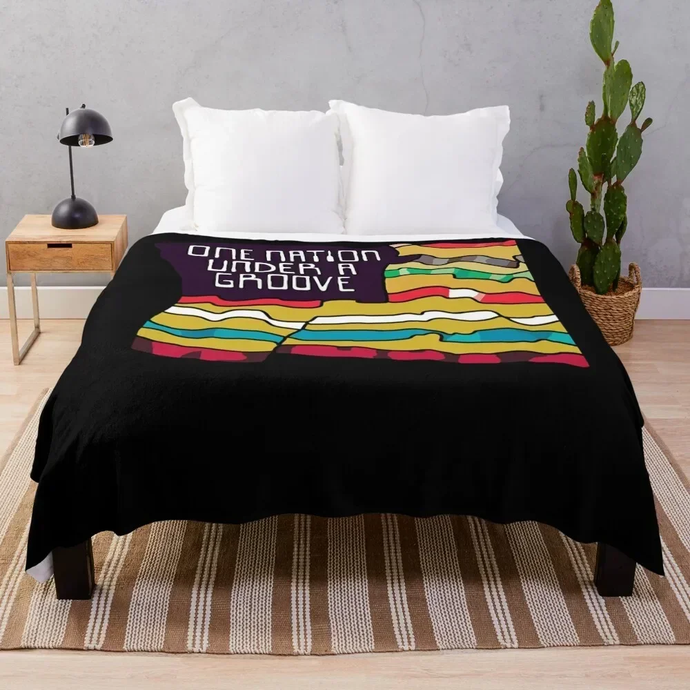 

One Nation Under A Groove Funkadelic Quote Throw Blanket Durable Warm Blanket for Daily Home Use