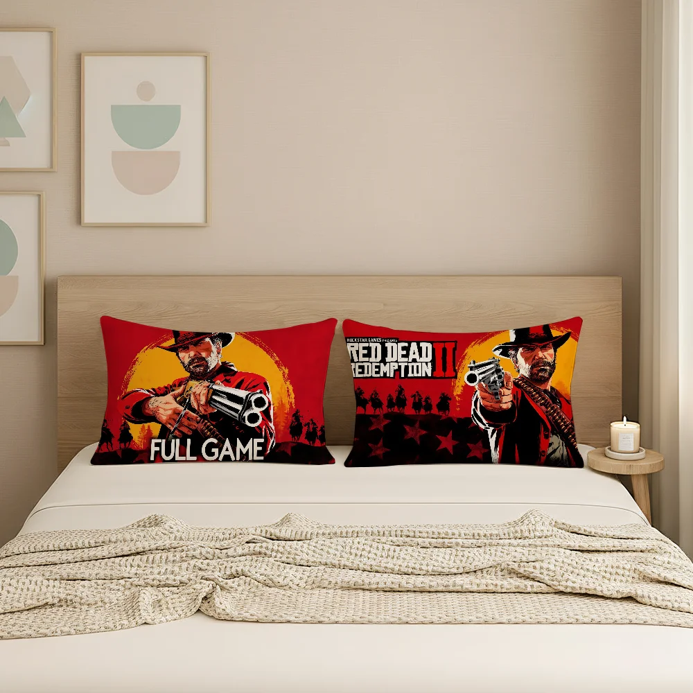 

Game R-Red D-Dead R-Redemption 2 Pillow Case Suitable for Office Bedroom Sofa Home Decoration Rectangle Cushions
