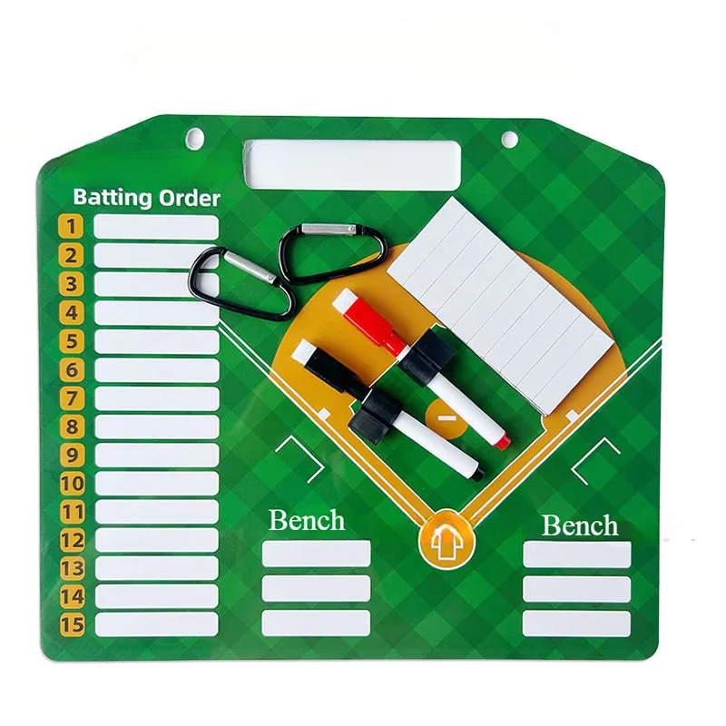 Portable Baseball Tactic Board Magnetic Baseball Match Training Clipboard Softball Lineup Card Marker Board Coaching Accessories