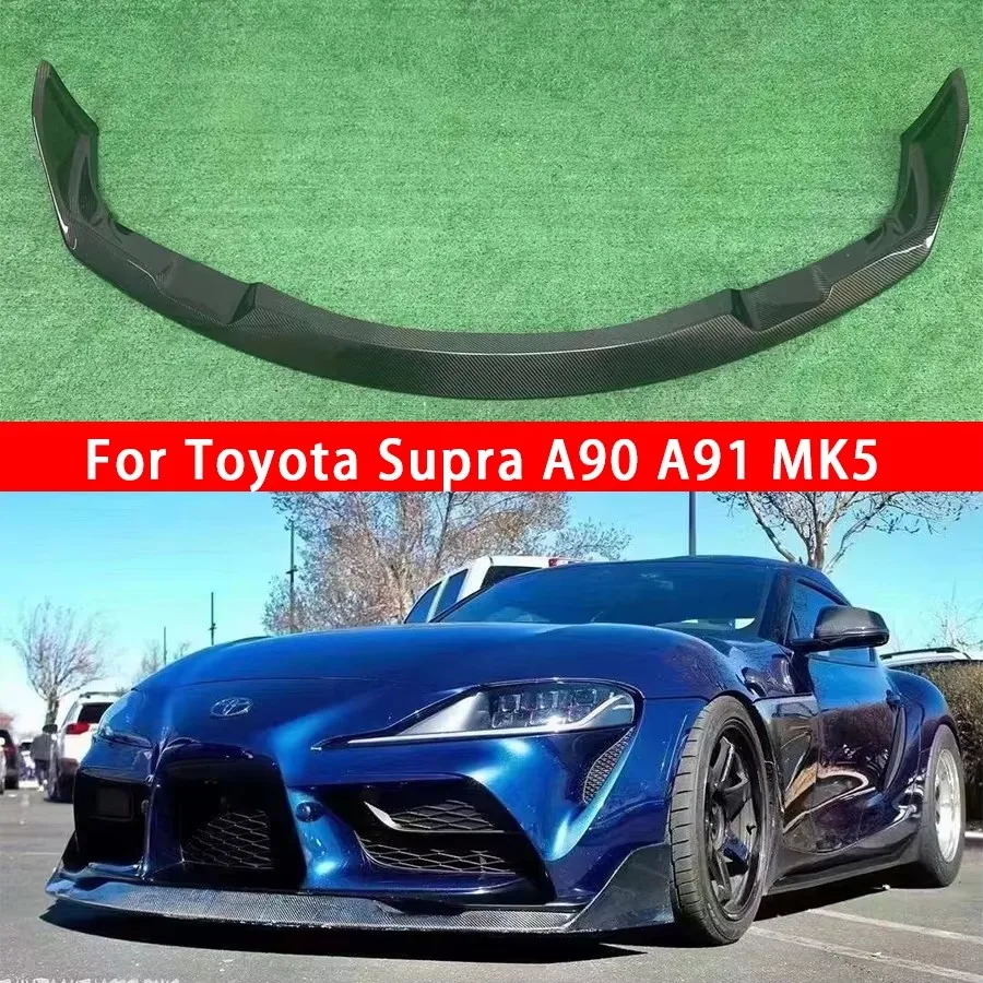 For Toyota Supra GR A90 A91 MK5 2019+ Carbon Fiber Front lipCar Front Bumper Diverter Spoiler Diffuser chin body kit