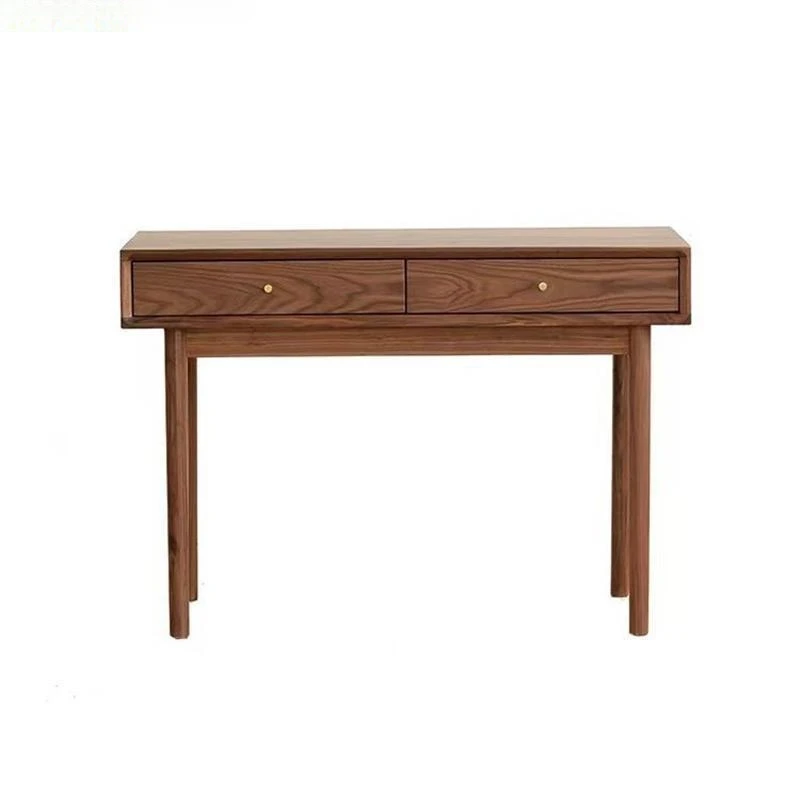 

Nordic modern simple black walnut dresser makeup table all solid wood bedroom simple small apartment