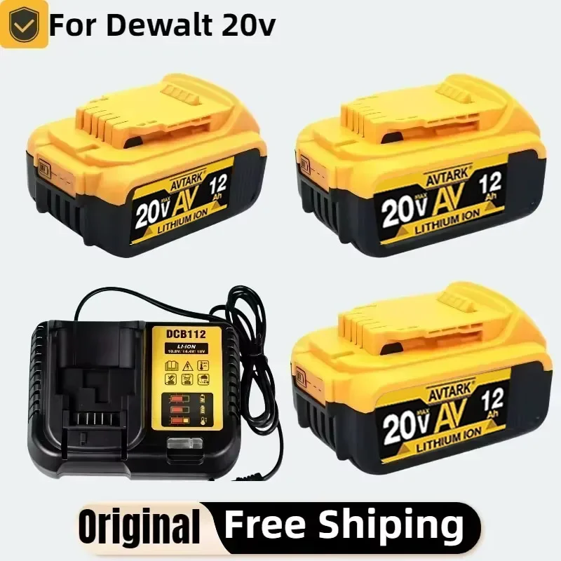 

100% NEW DCB200 20V 12Ah Lithium Replacement Battery For Dewalt 18V DCB184 DCB200 DCB182 DCB180 DCB181 DCB182 DCB201 DCB206