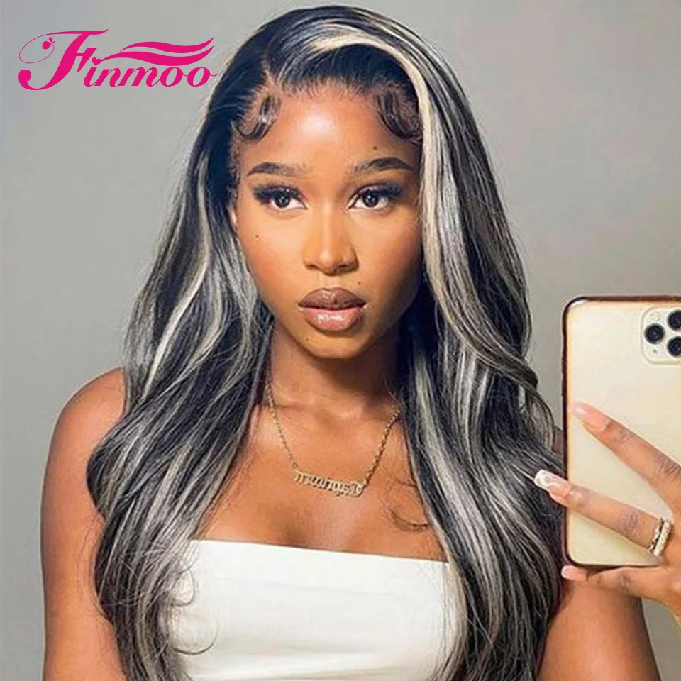 Highlight Ombr Body Wave And Straight Wig 13x4 HD Transparent Lace Front Human Hair Wigs For Woman 150 Density Brazilian Hair