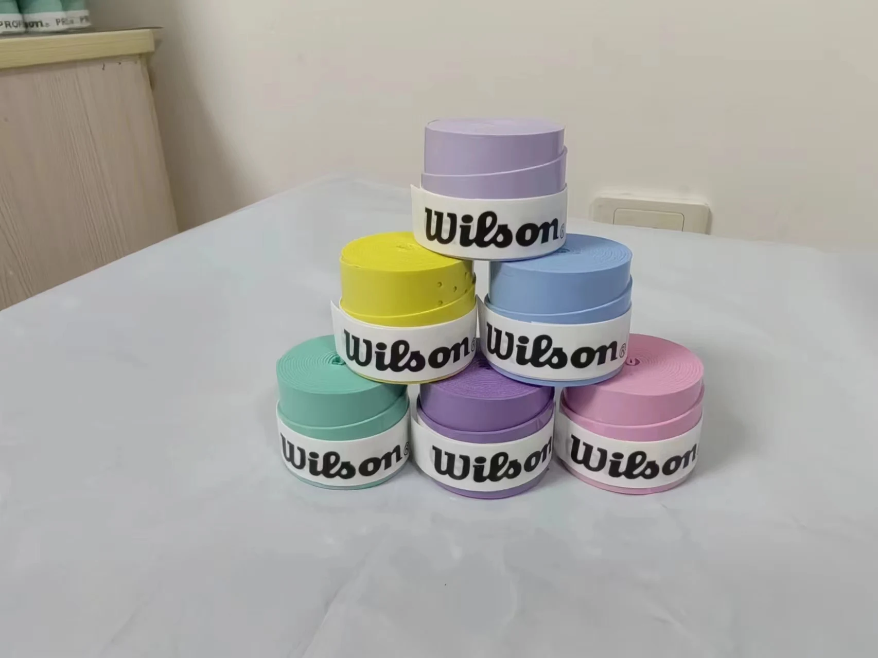 Теннисная ракетка Wilson Overgrip 15 шт., захват поглощения пота, ручка из искусственной кожи для бадминтона, рукоятка для тенниса