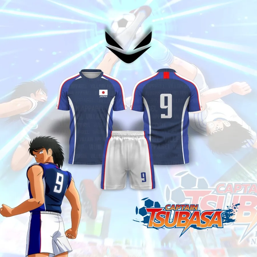 2024 Japan Tsubasa Big Wings Commemorative Edition Shirt Loose Men's Sports Football 3D Printed Set Customizable Name and Number