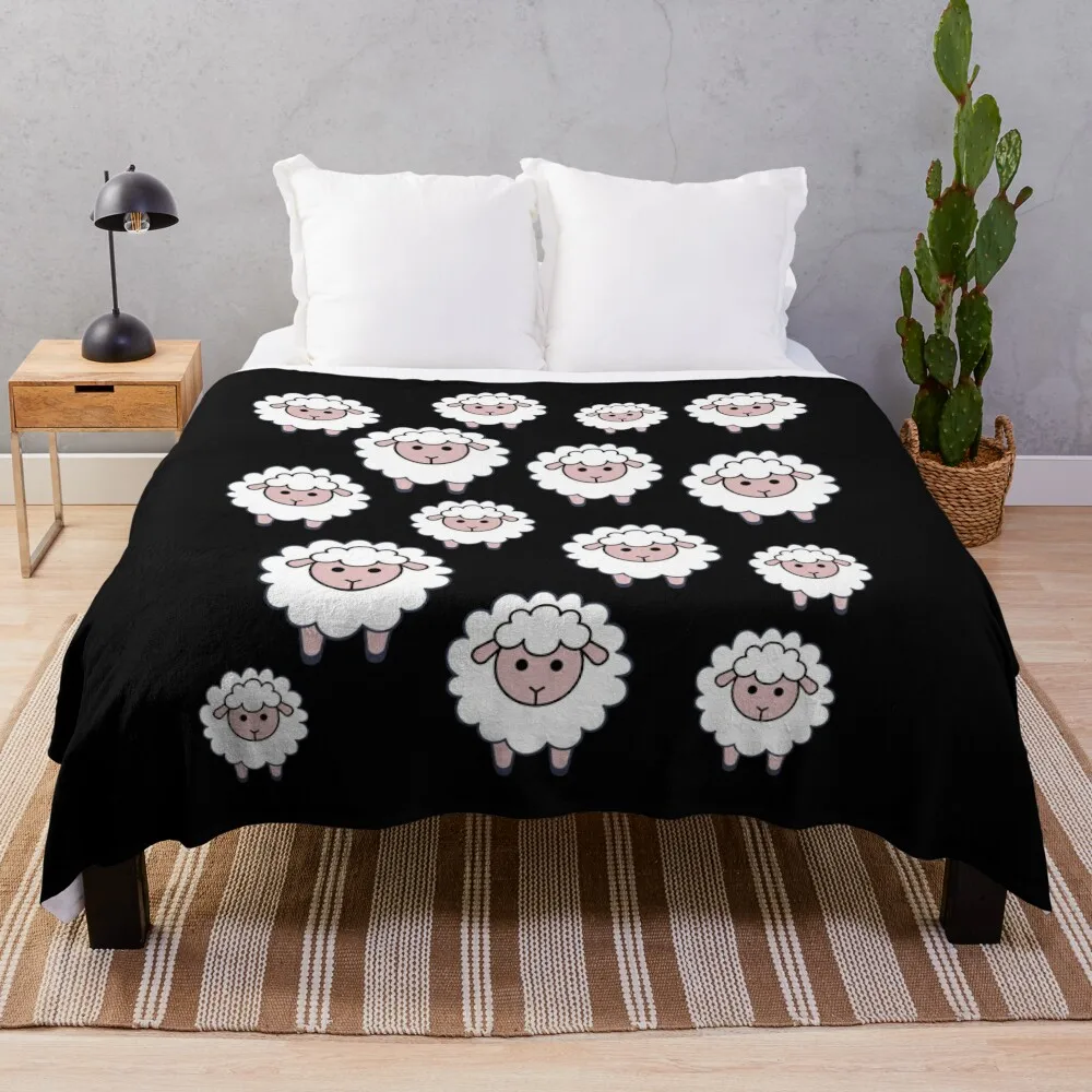 

A Big Sheep Gang A Sweet Herd Of Sheep Is Watching You I Love Sheep Throw Blanket Summer sofa bed Bed linens Beach Blankets