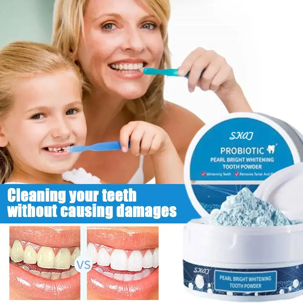 Pérola Branqueamento Dente Pó, refresca a respiração, remove a limpeza dos dentes, manchas, amarelo, Oral Care, Saúde, S5B3, 50g