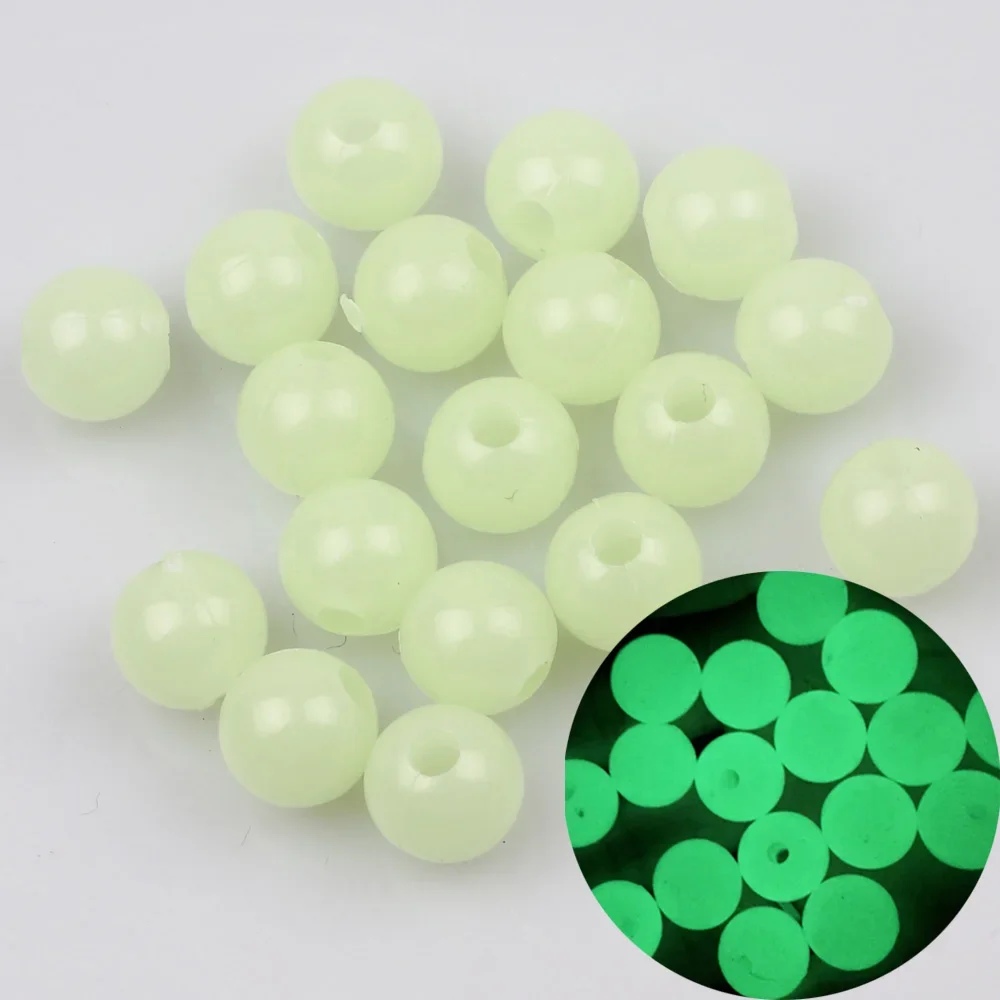 100 개/가방 빛나는 낚시 구슬 스토퍼 글로우 도구 하드 고무 싱킹 글로우 낚시 구슬 낚시 장비 튜브 슬리브 액세서리