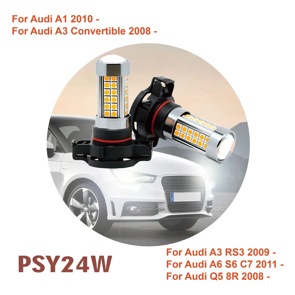

Светодиодный указатель поворота SUNKIA PSY24W PG20/4 12188 для Audi A1 A3 Convertible A3 RS3 A6 S6 C7 Q5 8R Автоматическая сигнальная лампа янтарного цвета