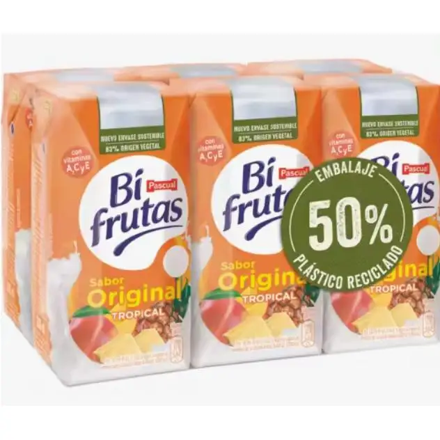 Wielkanocny napój z sokiem owoce tropikalne i owocami z odtłuszczonym mlekiem z koncentratu 6 bryków 200 ml-pudełko 18 bryków