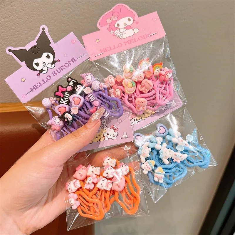 

New Cartoon Sanrio Children's Hair Shredder Hello Kitty Kouromi Cloud Hair Card Girl's Forehead Side Clip Hair Clip Toy Gift