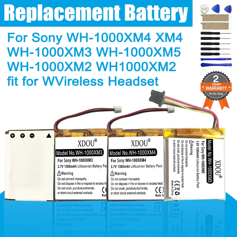 Replacement Wireless Headset Battery For Sony WH-1000XM4 XM4 WH-1000XM3 XM3 WH-1000XM5 XM5 723741 WH-1000XM2 WH1000XM2