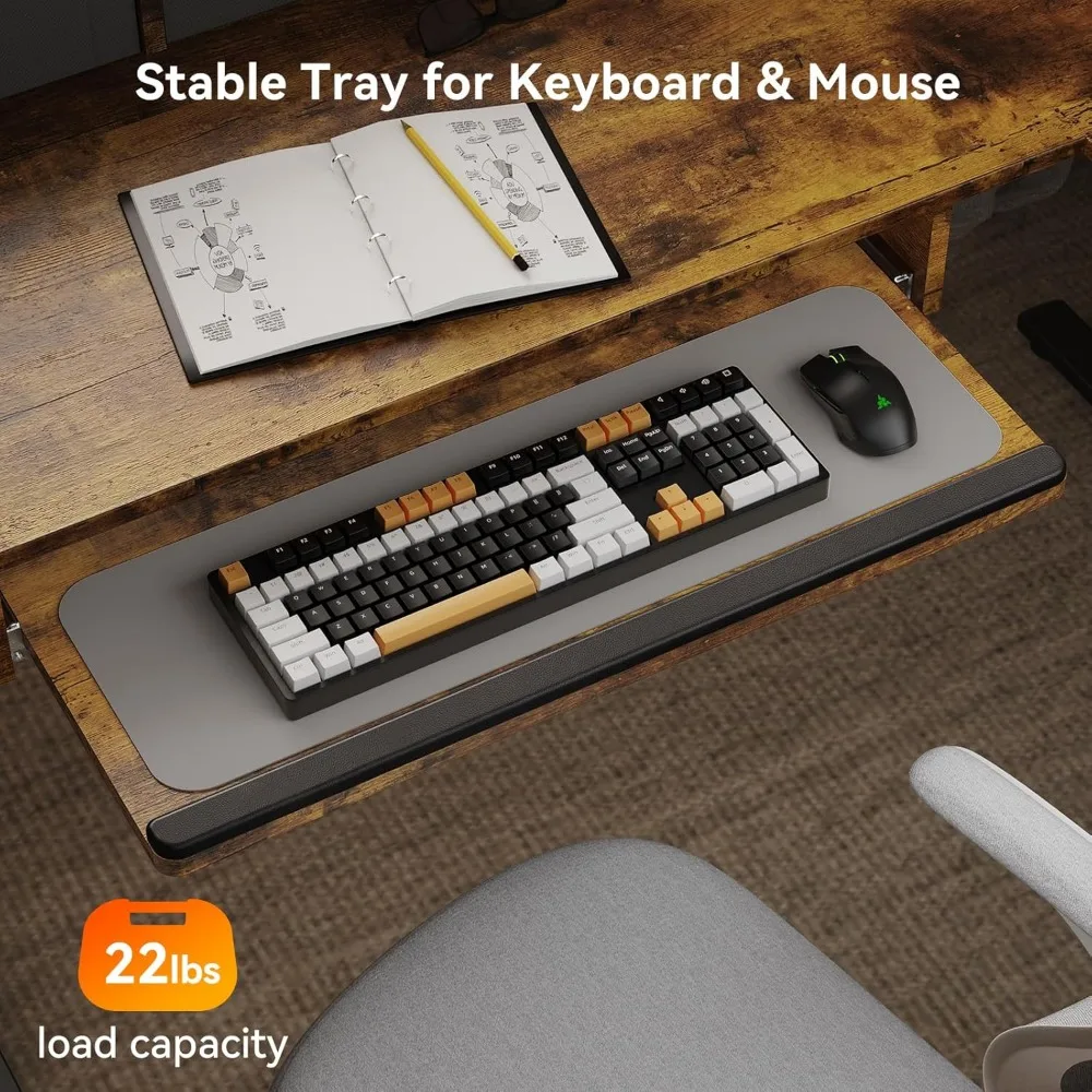 مكتب كهربائي على شكل حرف L قابل للتعديل مع درجين، صينية لوحة مفاتيح للكمبيوتر المكتبي المنزلي، خيار الجلوس على الوقوف