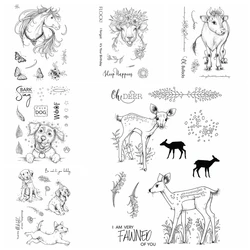 Clear Silicone Stamps Dog Reindeer Unicorn Flock Silicone Stamps for DIY Scrapbooking Paper Card Album Craft Stamps 2024 New