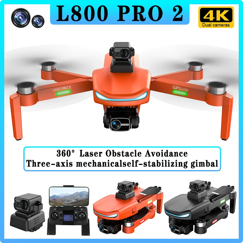 

L800 PRO2 drone 4K HD dual camera optical flow GPS 5G WiFi three-axis obstacle avoidance drone aerial photography aircraft