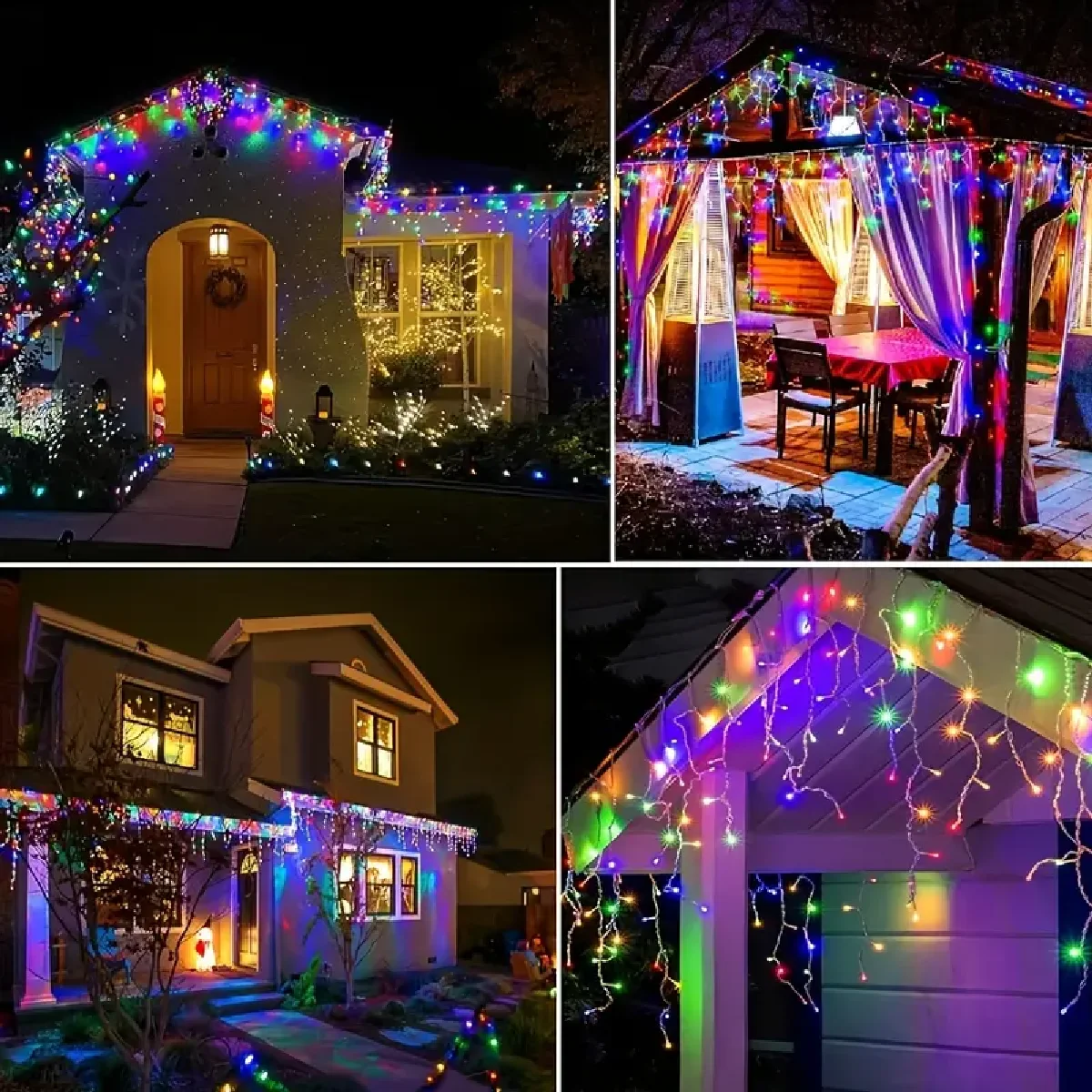 أضواء جليد الشمسية في الهواء الطلق 96/162 المصابيح عيد الميلاد سلسلة أضواء الزخرفية 8 طرق الإضاءة وامض الجنية عطلة سلسلة أضواء