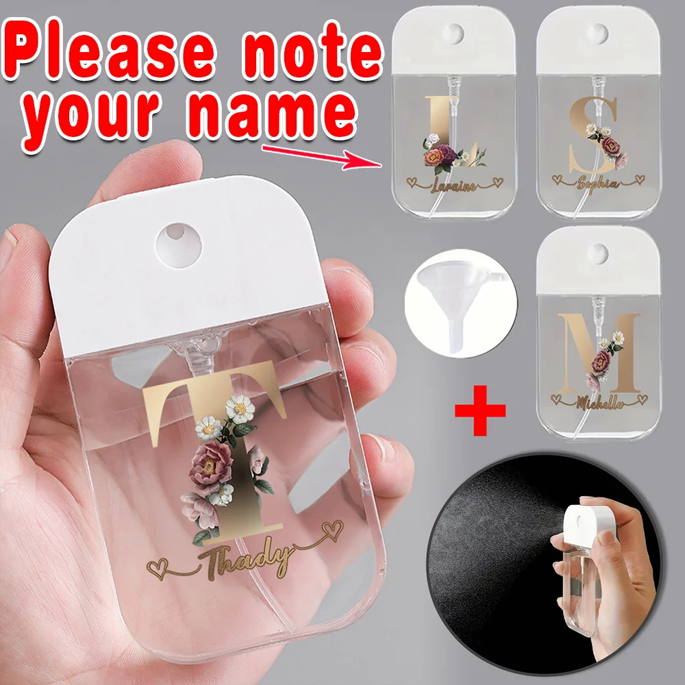 

Customized Name 50ml Refillable Card Perfume Spray Bottle Leakproof Portable Travel Mist Sprayer Alcohol Dispenser for Purse Use