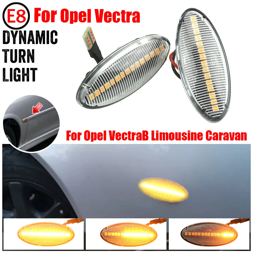 

2Pieces Turn Signal Sequential Blinker Lamp Dynamic LED Side Marker Light For Opel Vauxhall Vectra B MK1 1995 1996-2002 2003
