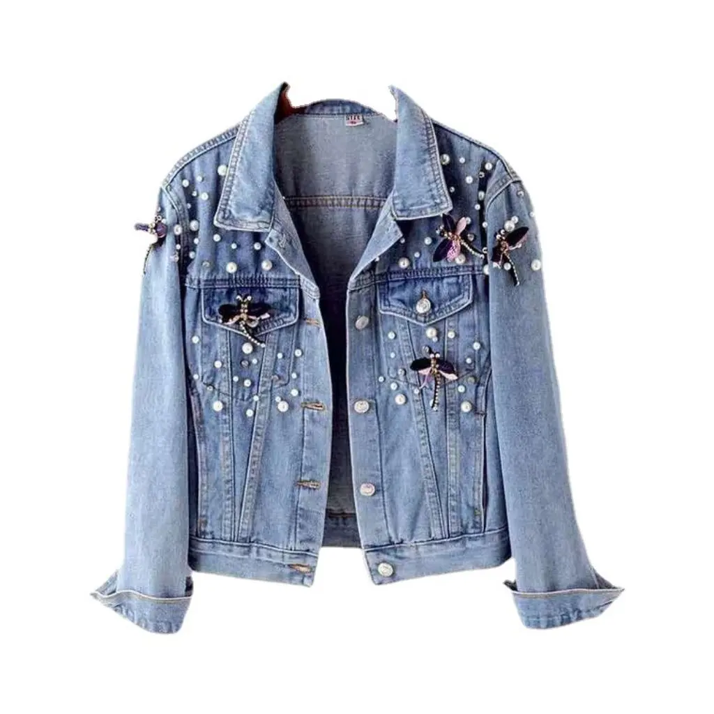 

Women's Korean-Style Embroidered Denim Jacket Autumn Fashion Loose Short Elegant All-Match Top for Women