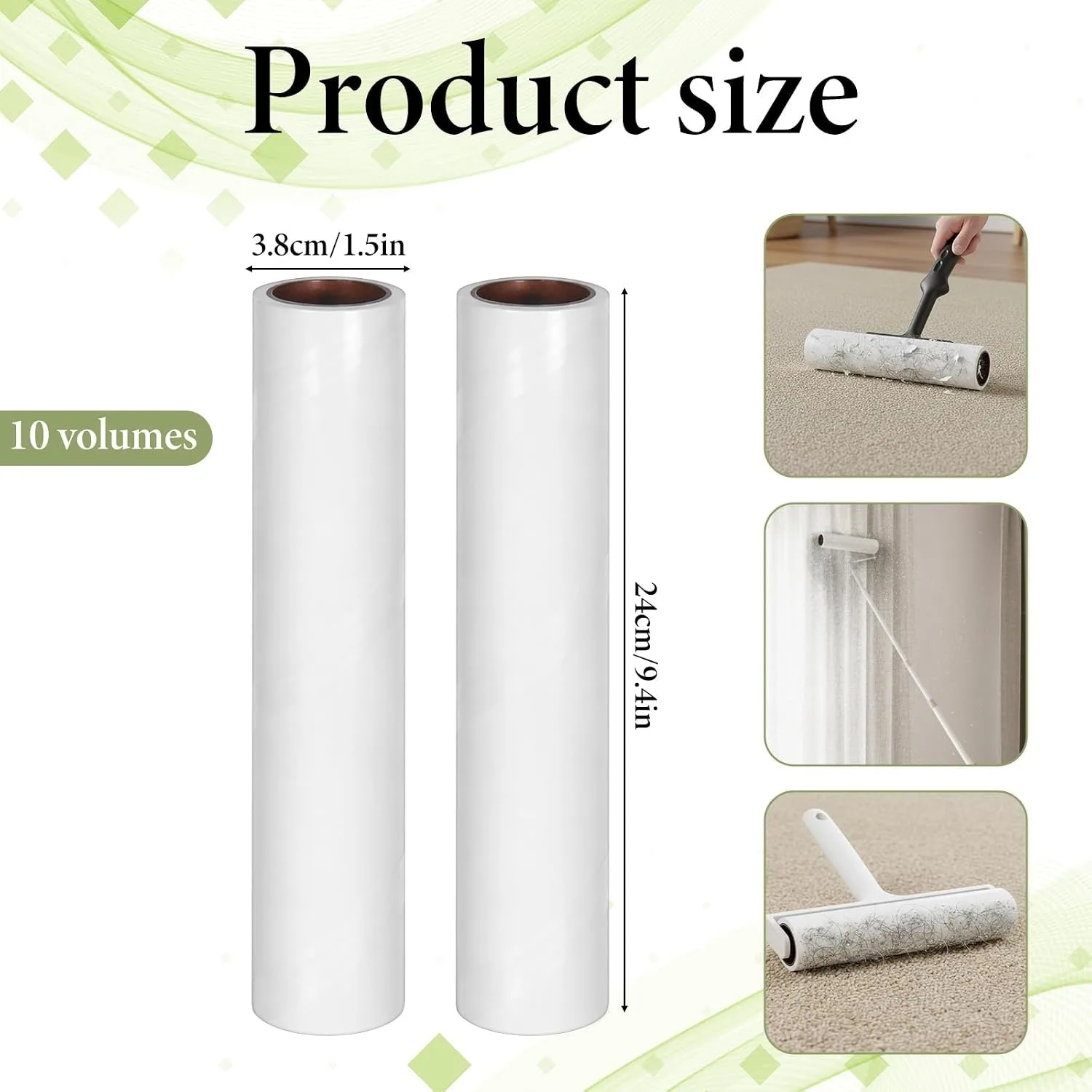 5PCS Large Fluff Roller Replacement Packaging Tape | Suitable for Pet Hair, Strong Adhesive, Clothing Lint Remover