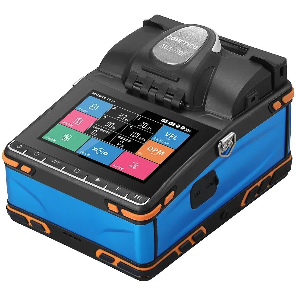 

AUA-70F Bule Fully Automatic Fusion Splicing Machine Fiber Optic Splicing Machine 6 Motor Touchable Screen