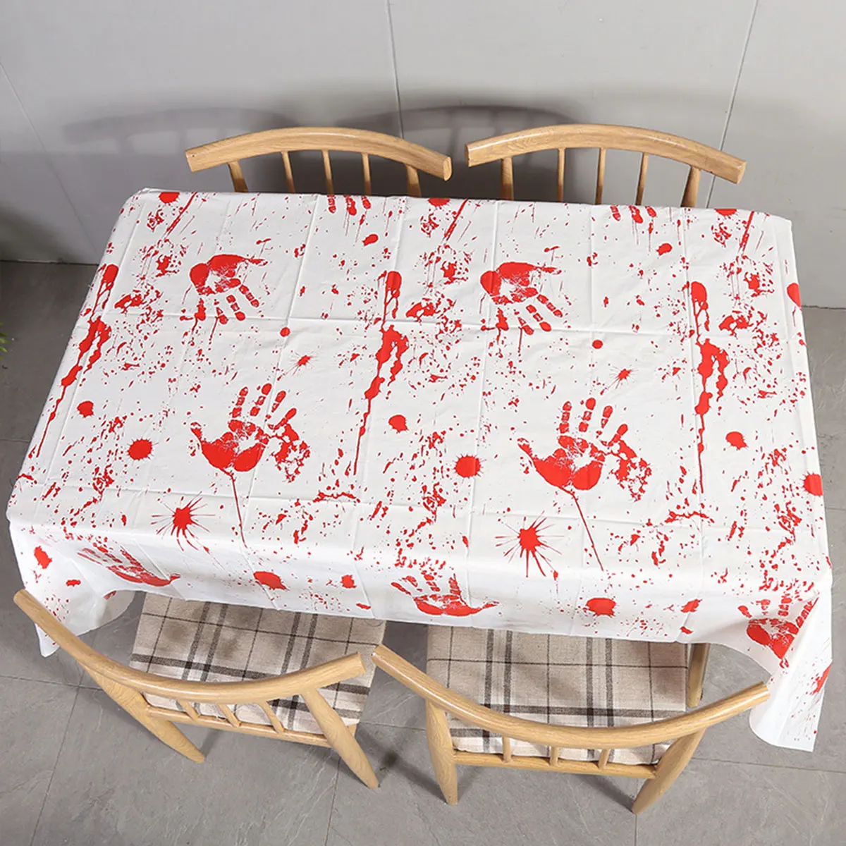 

1 Pcs Halloween Costume Cosplay Decoration Scary Blood Stained Sock Apron Tablecloth for Halloween Party Dress Up Photobooth